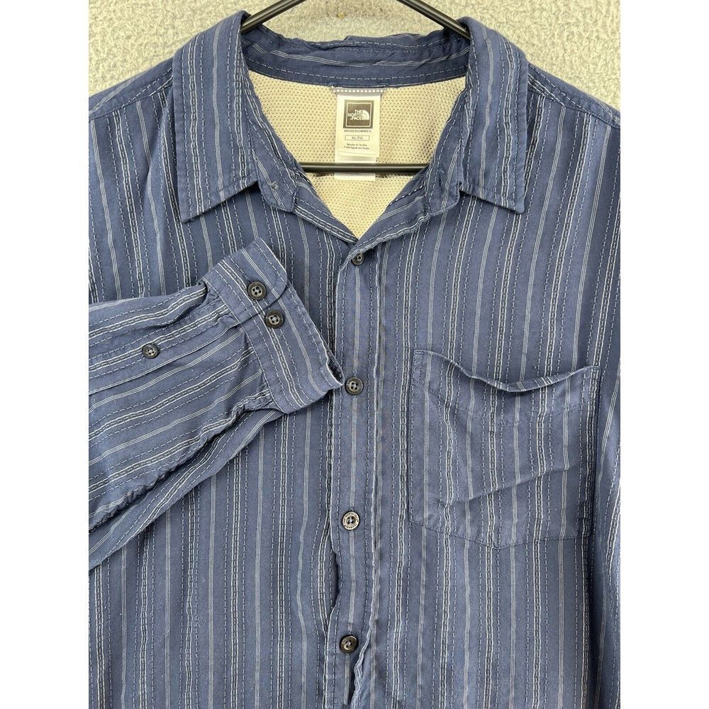 The North Face Mens XL TG Multicolor Stripe Long Sleeve Button-Up Shirt Soft